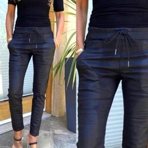 Bevy Flog Navy Shely Python Snakeskin Joggers 24 XS